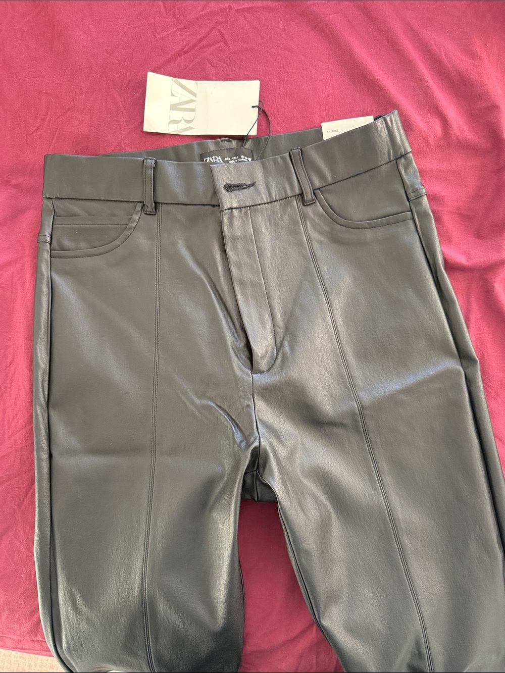 ZARA Black Skinny Faux Leather Jeans